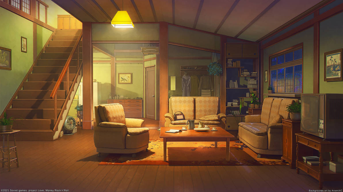 Himitsu house interior night version by arsenixc on DeviantArt