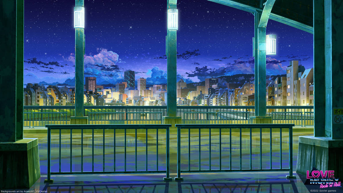 Riverside bridge night by arsenixc on DeviantArt