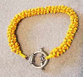 Yellow and Orange Netted Rope Bracelet