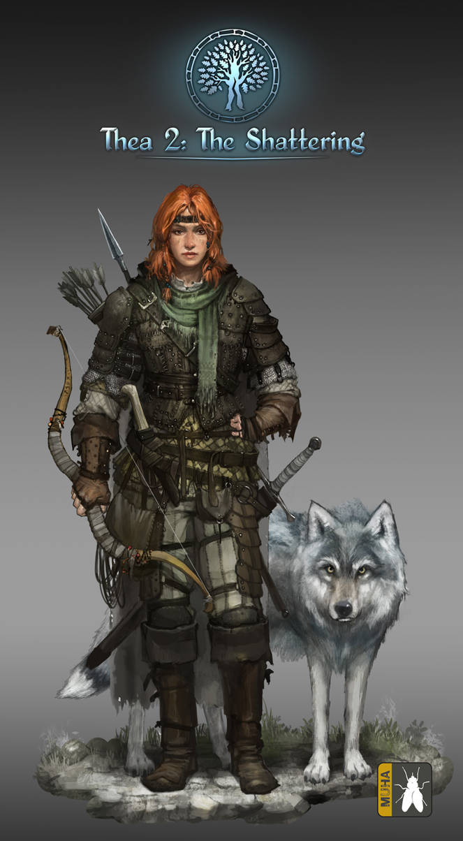 Ranger Female W Wolf Low by GreenViggen on DeviantArt