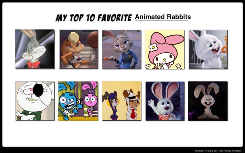 My Top 10 Favorite Animated Rabbits by Ducklover4072 on DeviantArt
