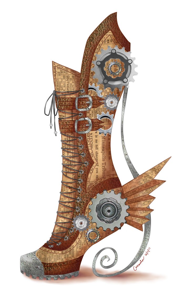 Steampunk Long Fall Boot by Cassandra-Borealis