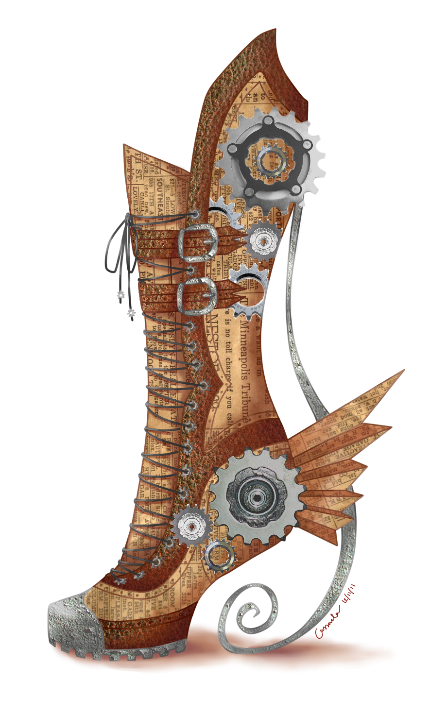 Steampunk Long Fall Boot by Cassandra-Borealis