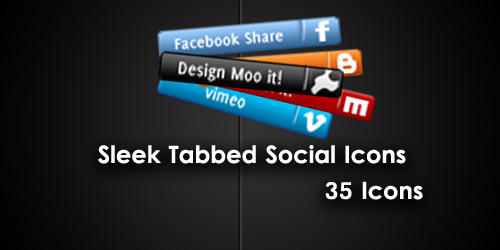Sleek Social Network tab icons