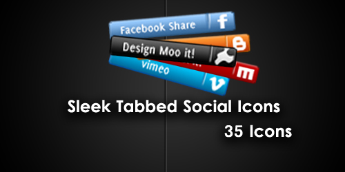Sleek Social Network tab icons