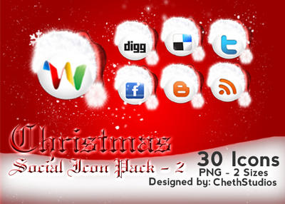 Christmas- Social Icons- 2 by cheth