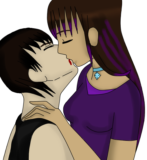 Britt and her mystery vampire from my story