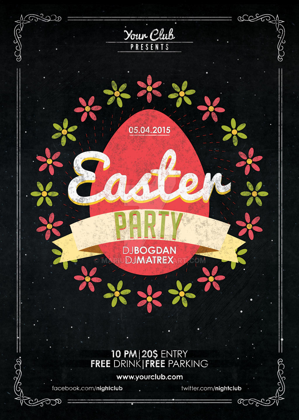 Easter Party Flyer Poster