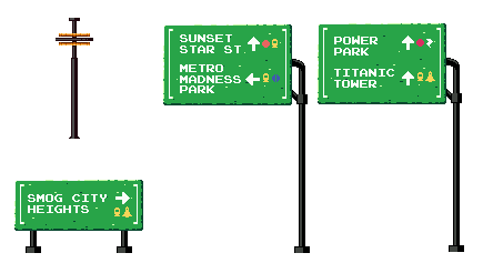 Smog City Road Signs