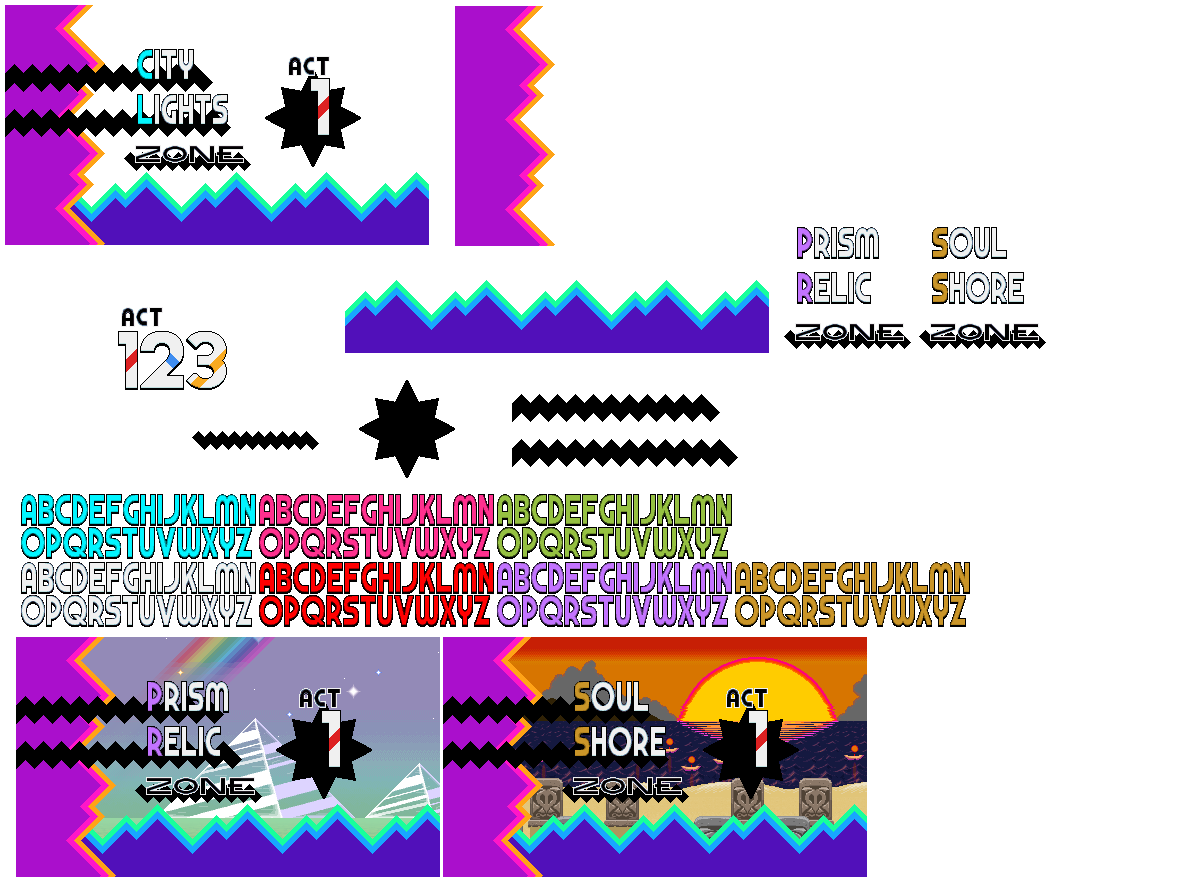 Sonic Hysteria Title Card Sprites