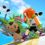SSB4 - Inkling Girl and Chespin