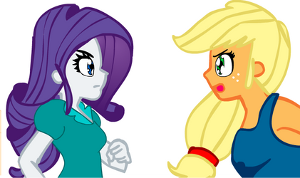 Rarity Y Applejack Humanas by PokeDrawthy