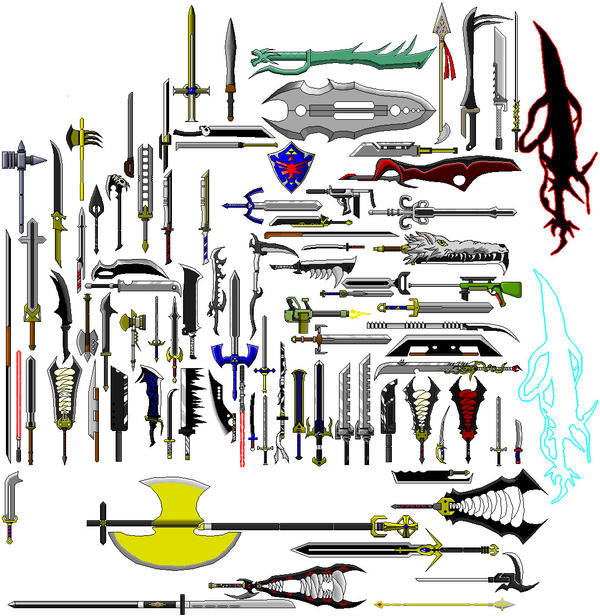 all most done my weapon sheet by Corruptedcross on DeviantArt