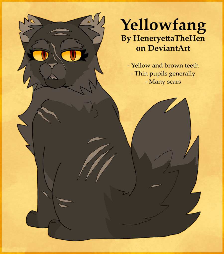 Warrior Cats Design #23: Yellowfang by HeneryettaTheHen on DeviantArt