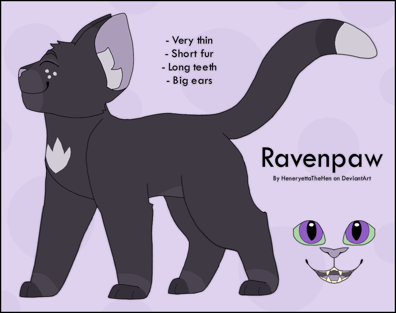Warrior Cats Design #50: Ravenpaw by HeneryettaTheHen on DeviantArt