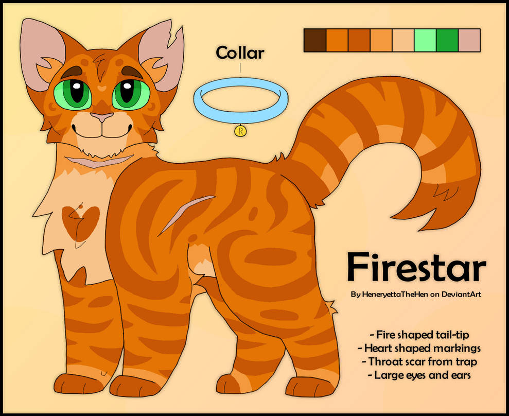 Warrior Cats Design #90: Firestar by HeneryettaTheHen on DeviantArt
