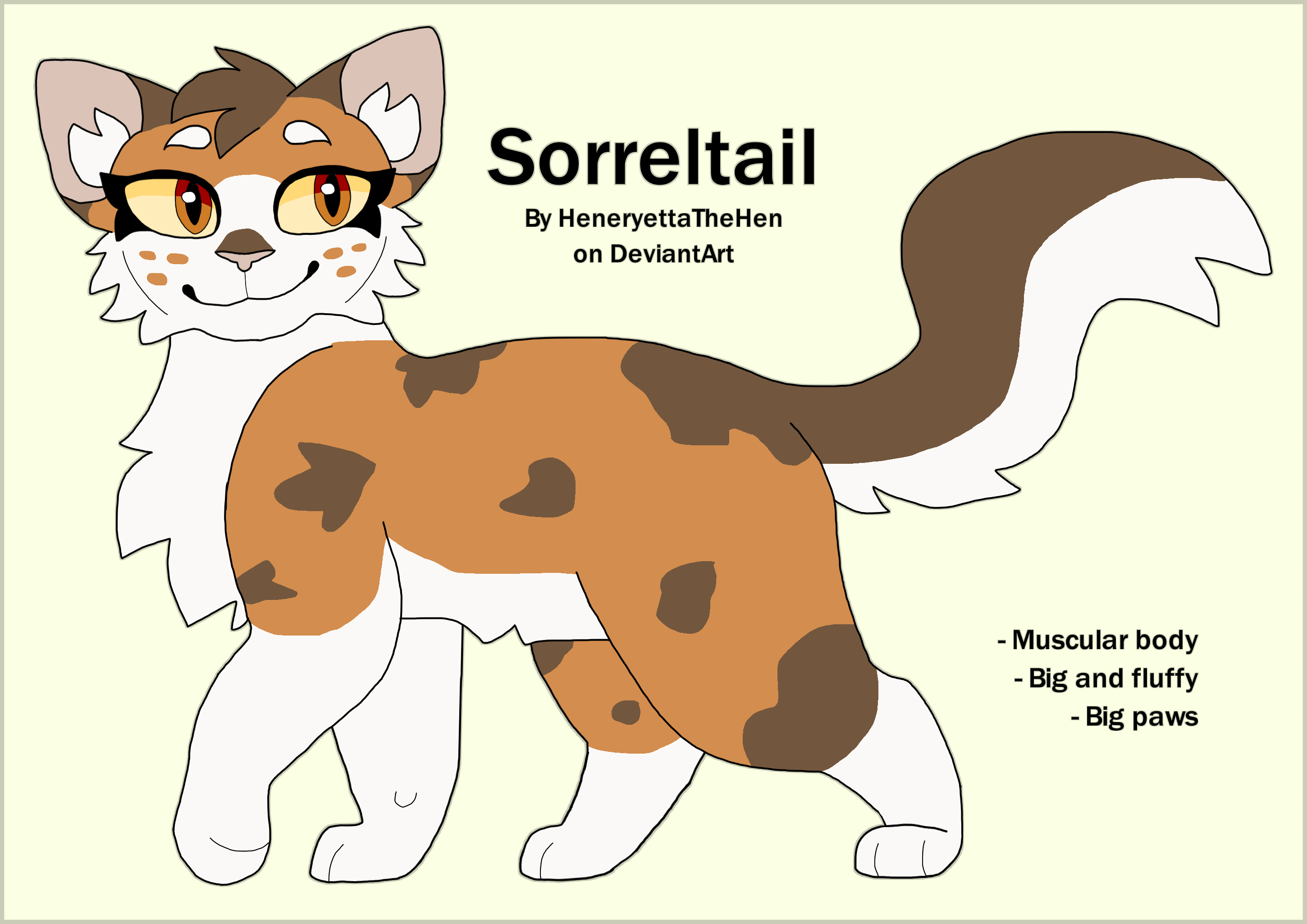 Sorelltail Warrior Cats Design #150: Sorreltail by HeneryettaTheHen on DeviantArt