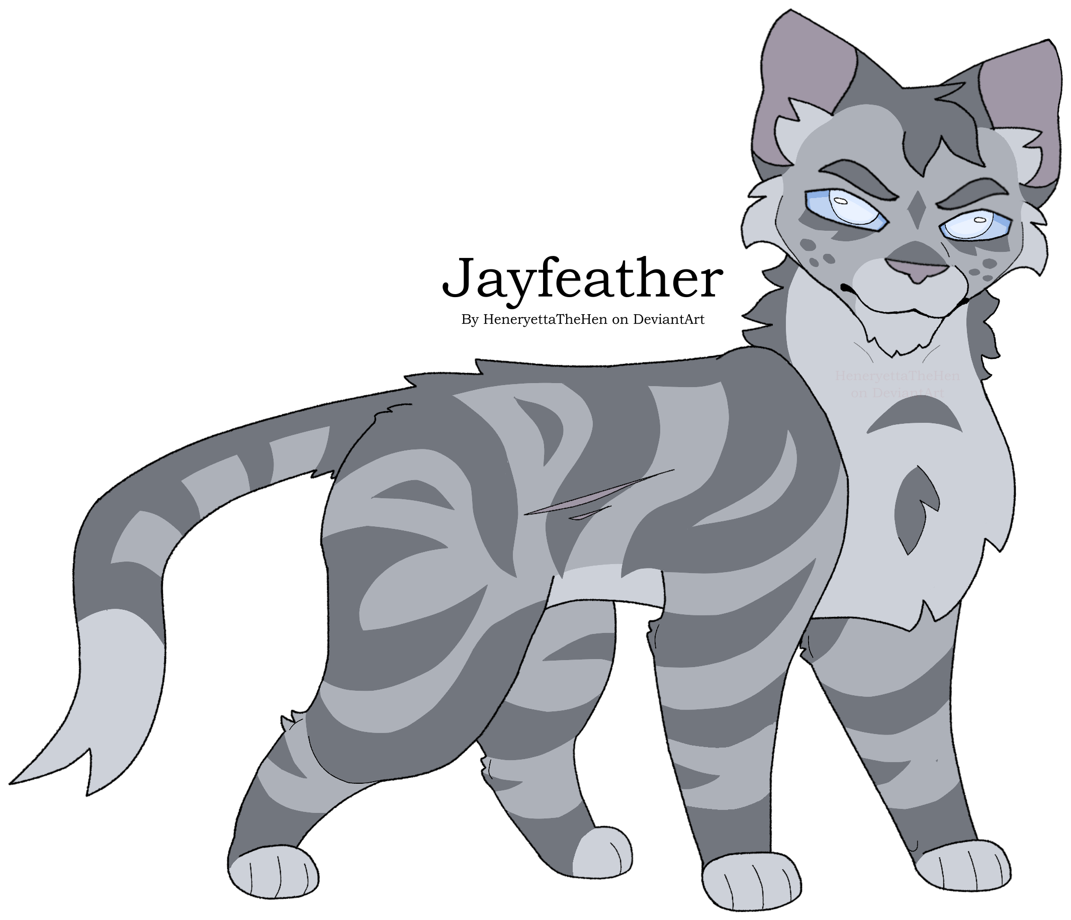 Jayfall Warrior Cats Design #294: Jayfeather by HeneryettaTheHen on DeviantArt