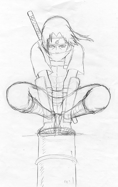 Itachi on Pole 15 Minute Speedrun Draw+Outline by Foberson on DeviantArt