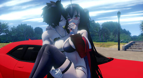 AL/MMD - kiss between husband and waifu