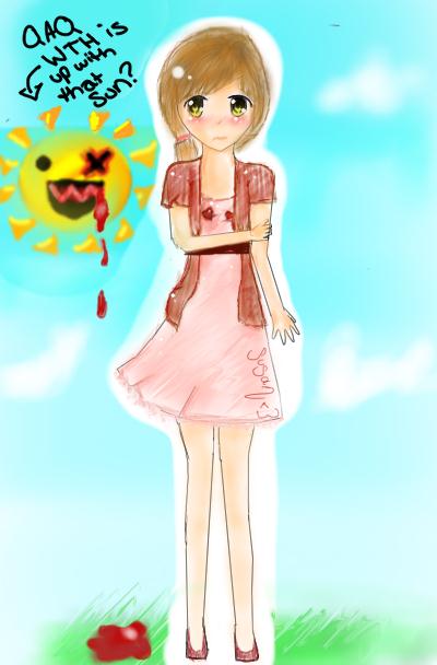 Anime Girl Standing In Field With A Creepy Sun :) by xXMyAddictonIsYouXx on DeviantArt Anime Girl Standing In Field With A Creepy Sun :) by xXMyAddictonIsYouXx on DeviantArt