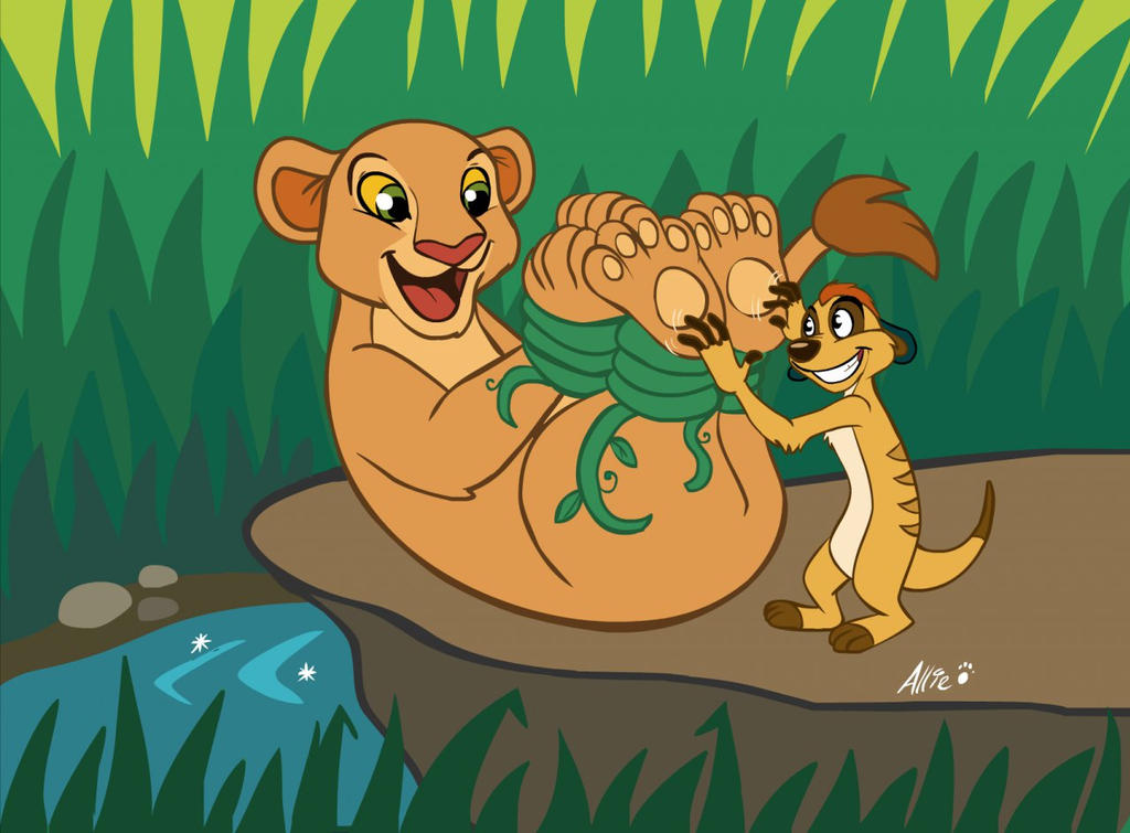 nala tickled by Timon.