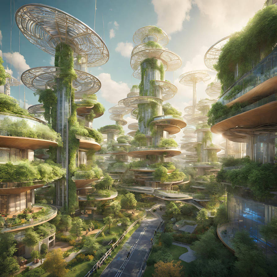 Solar Punkrt solar punk city by MindscapeMatrix on DeviantArt