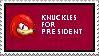 Knuckles for President stamp