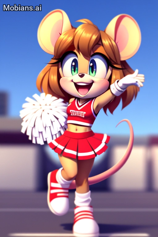 Cheering Mouse Random Cute Mobian Mouse Cheerleader by The-Elven-Gamer on DeviantArt