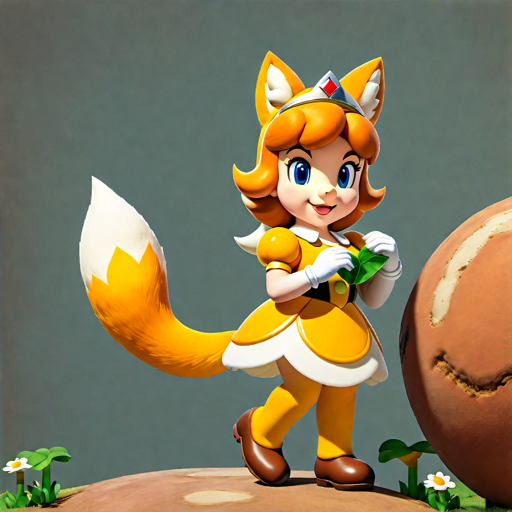 Princess daisy as a fox by MJOLOVESART12 on DeviantArt