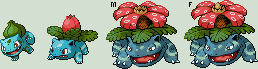 Clone Bulbasaur line Sprites by Pokii-kun