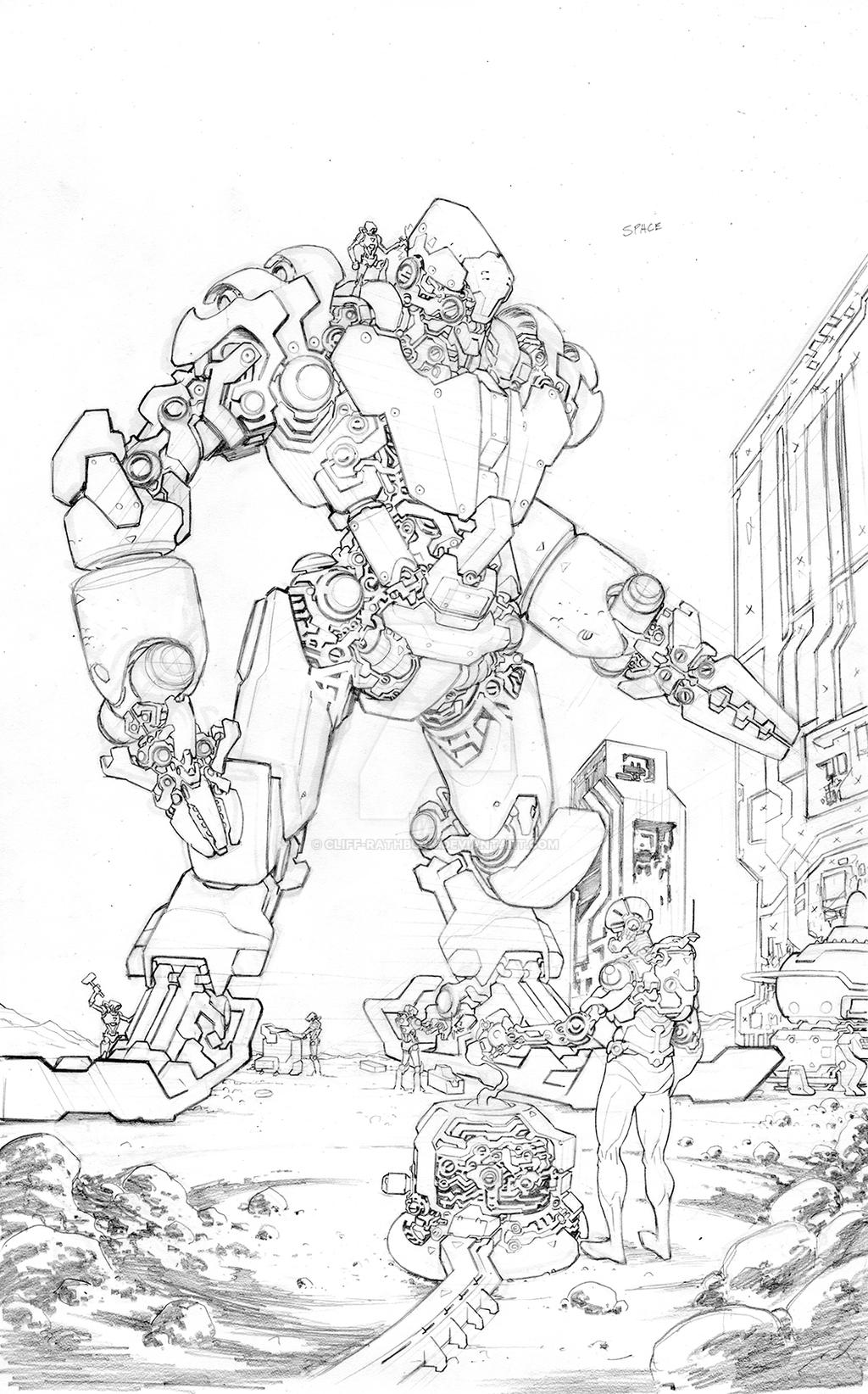 moon mech pencils by cliff-rathburn on DeviantArt