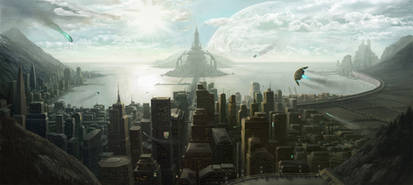 Sci fi City Illustration