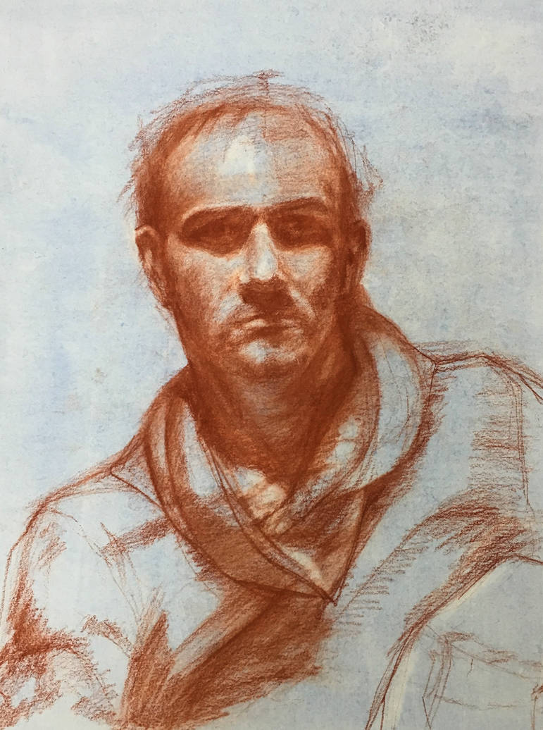 Face study conte pencil by izelbat on deviantart
