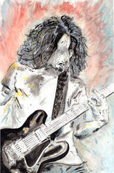 Chris Cornell Watercolor Painting 12x18