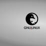 GNULinux YinYang Wallpaper | Silver