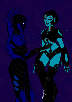 Blue Beetle and Queen Aya