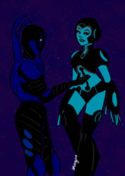Blue Beetle and Queen Aya