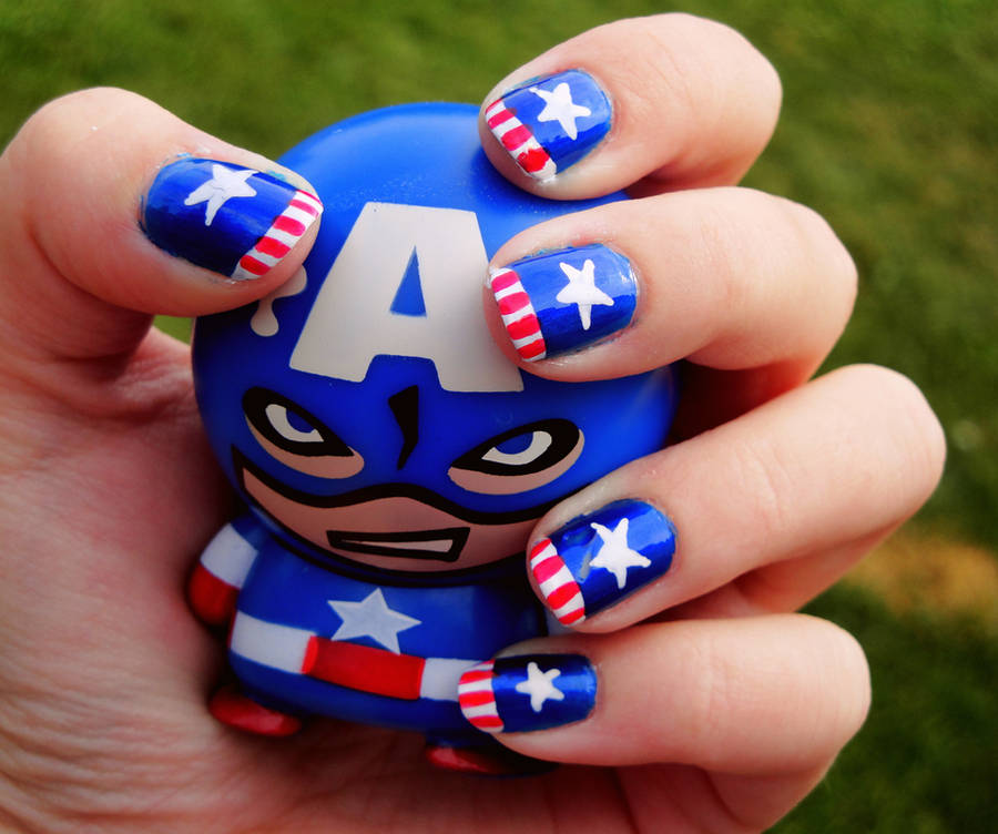 Captain America Nails by FireStump