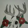 deer skull roses