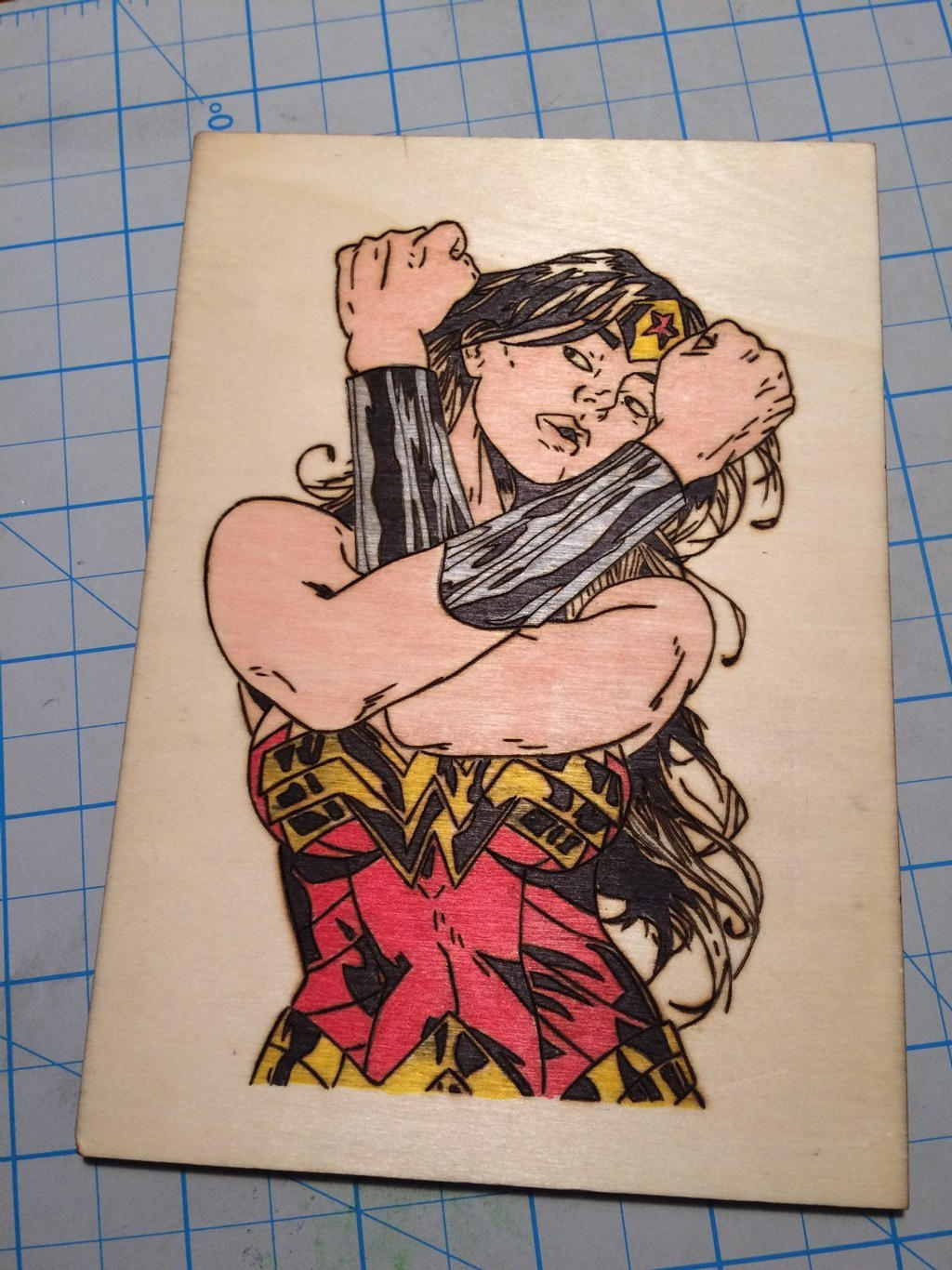 Wonder Woman woodburning 