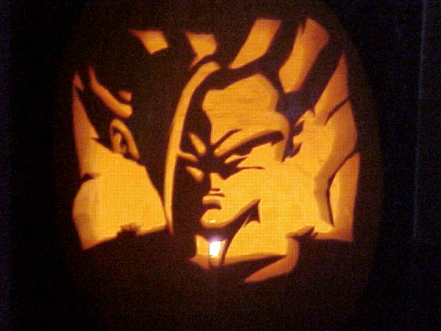 Gohan pumpkin carving