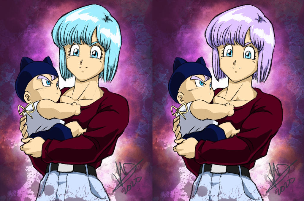 Bulma and baby Trunks by Rider4Z on DeviantArt