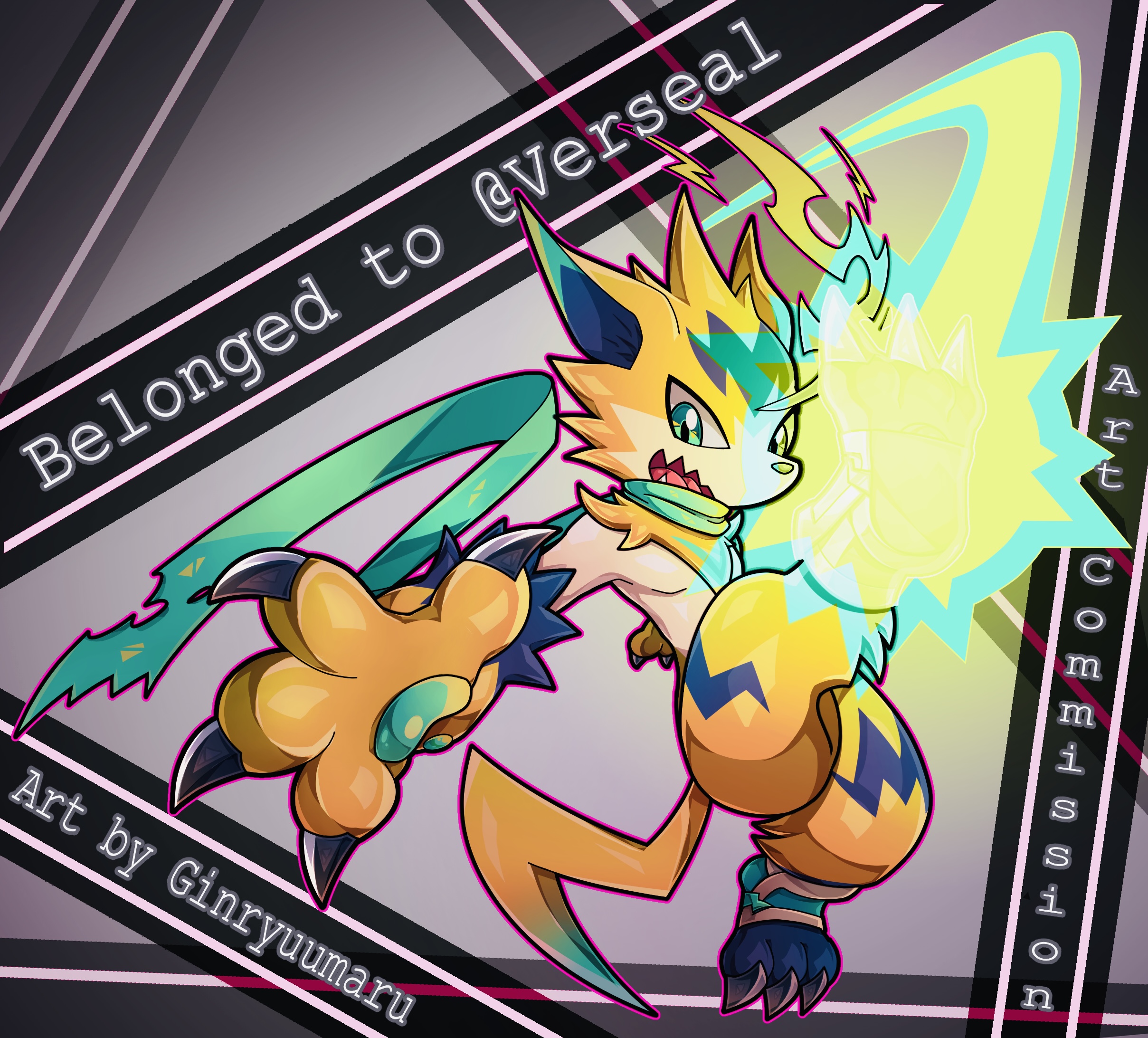 Pulsemon Ref COMMISSION for @Verseal - Pulsemon + Zeraora by ginryuumaru on DeviantArt