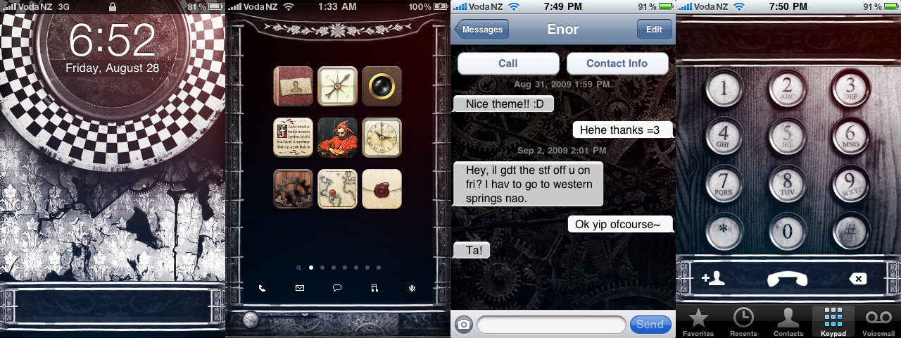 Steampunk Grunge iPhone Theme