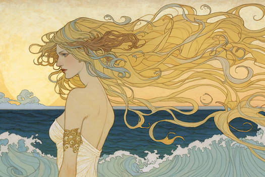 The goddess Venus emerging from the sea