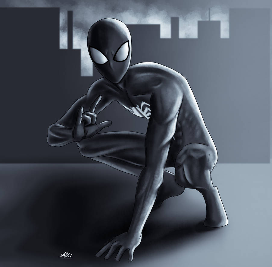 Here is a drawing of Spiderman VS Venom the symbiote Concept fan