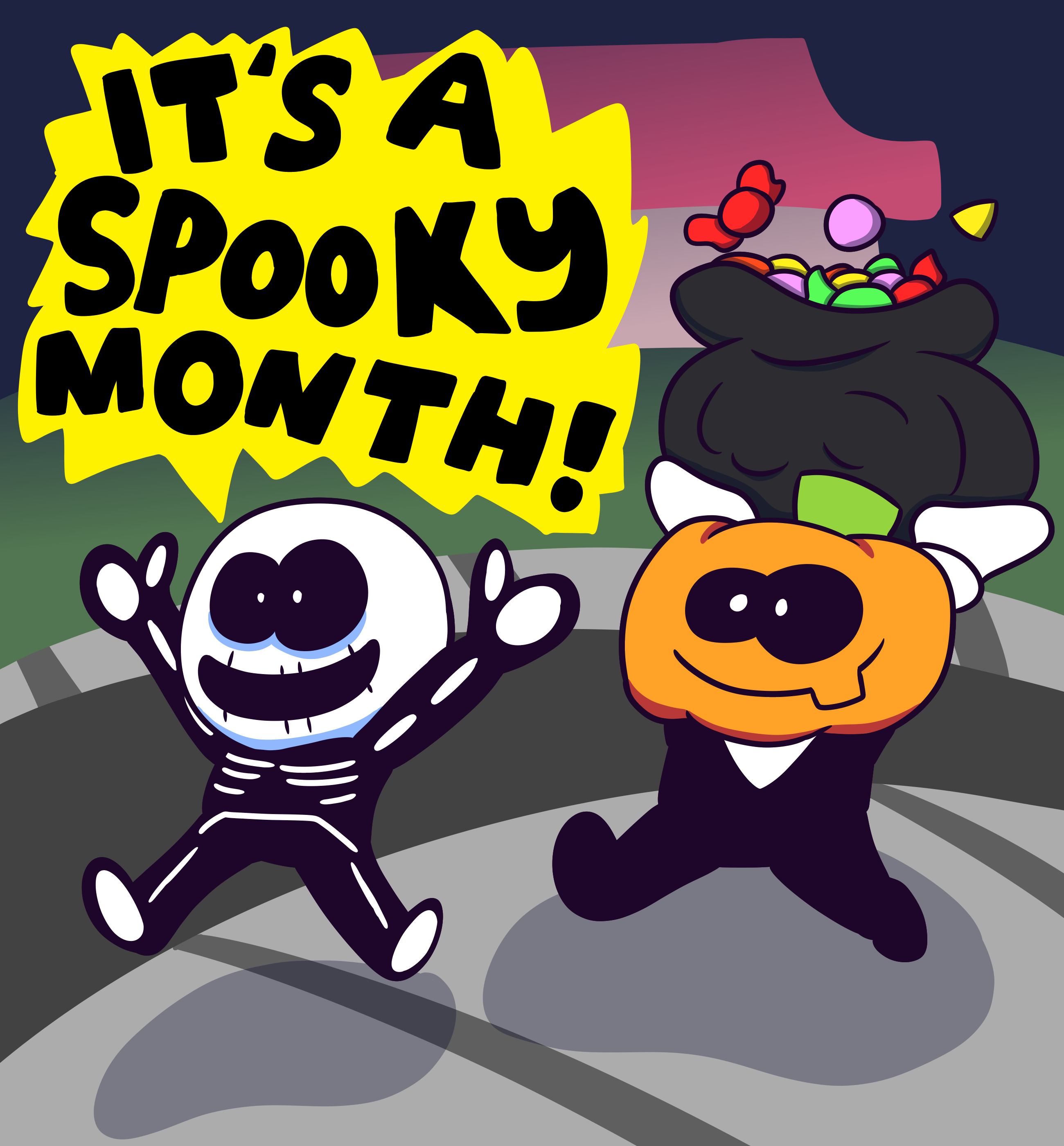 Even if the spooky month is over, I'll still draw spooky things~ 👑❤️‍🔥👻