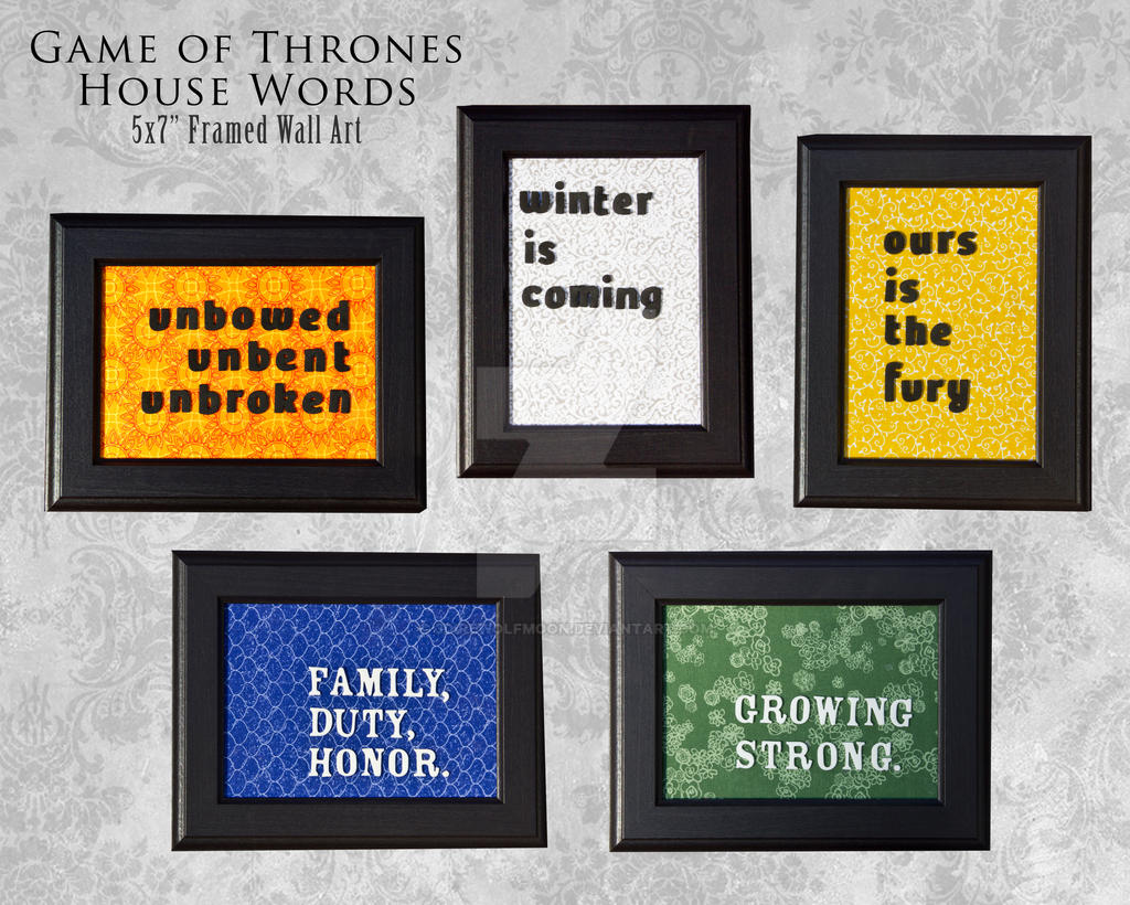 Game Of Thrones House Words On Canvas By 3direwolfmoon On Deviantart