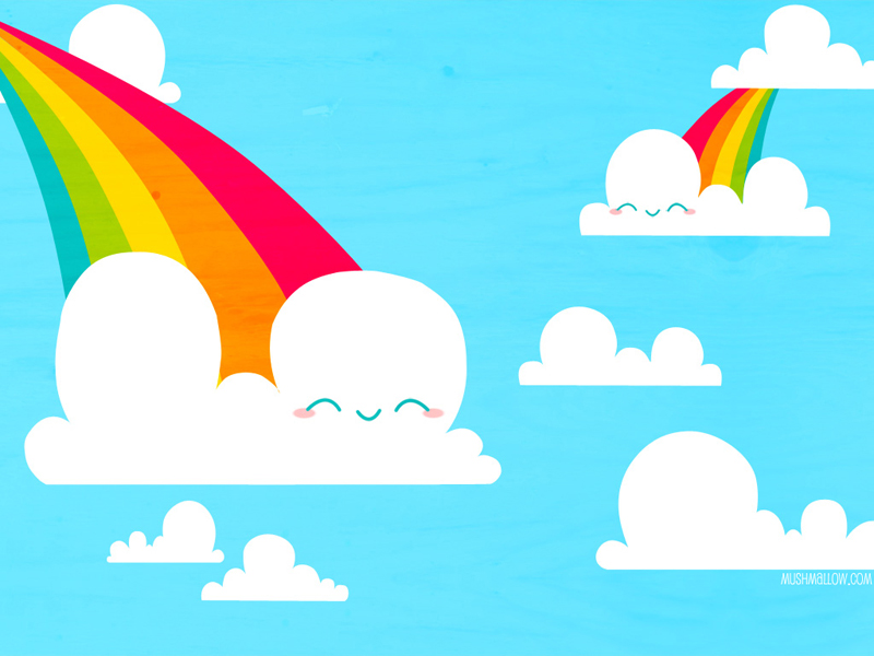 Clouds and Rainbows Wallpaper